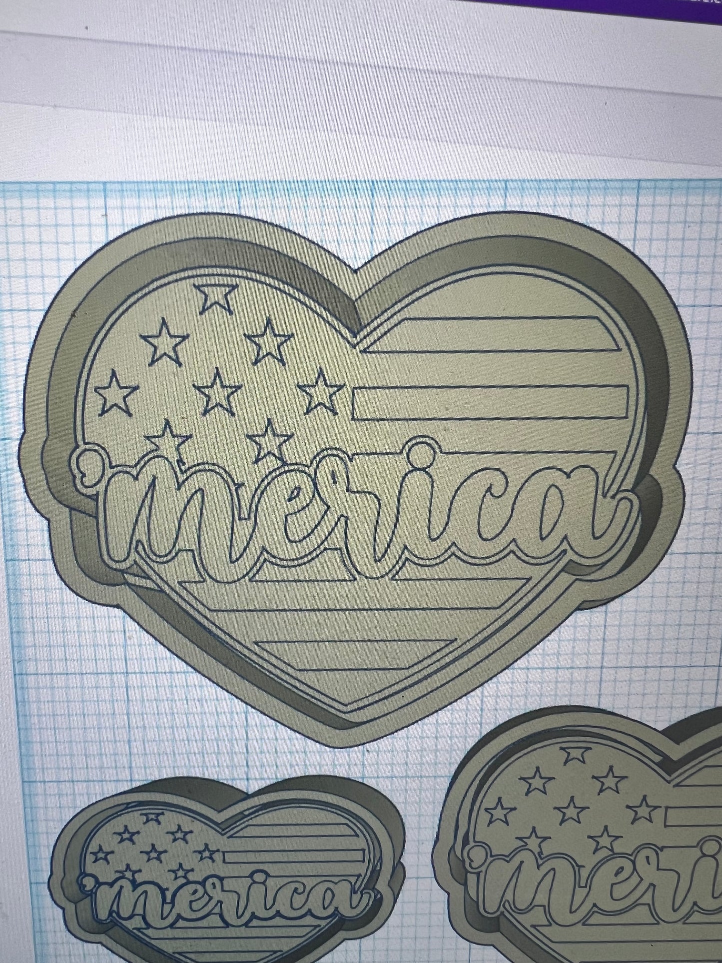 {‘merica heart} Silicone Mold