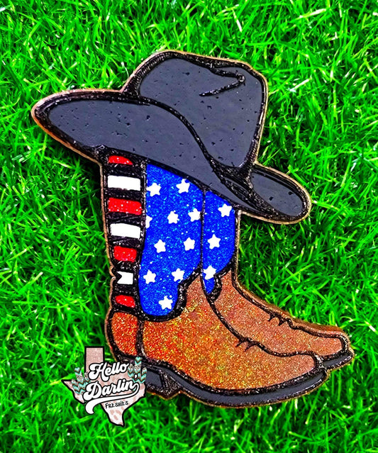 {American flag boots w hat} Silicone Mold