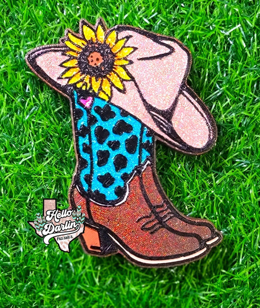 {cowprint boots w hat} Silicone Mold