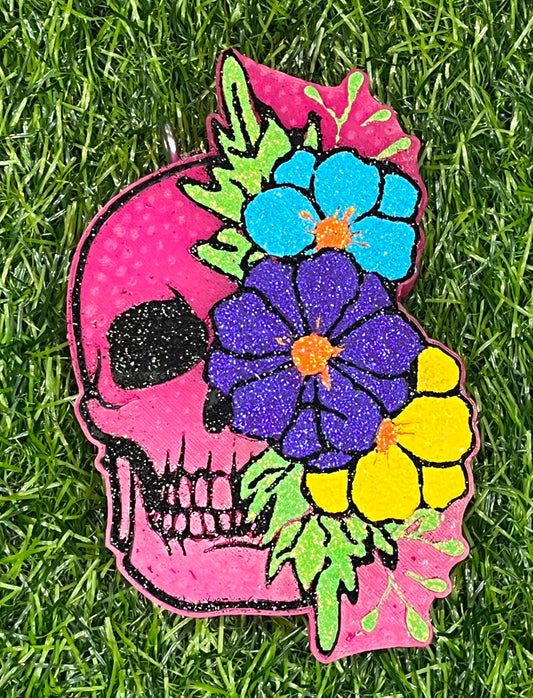 {skull with flowers} Large Freshie