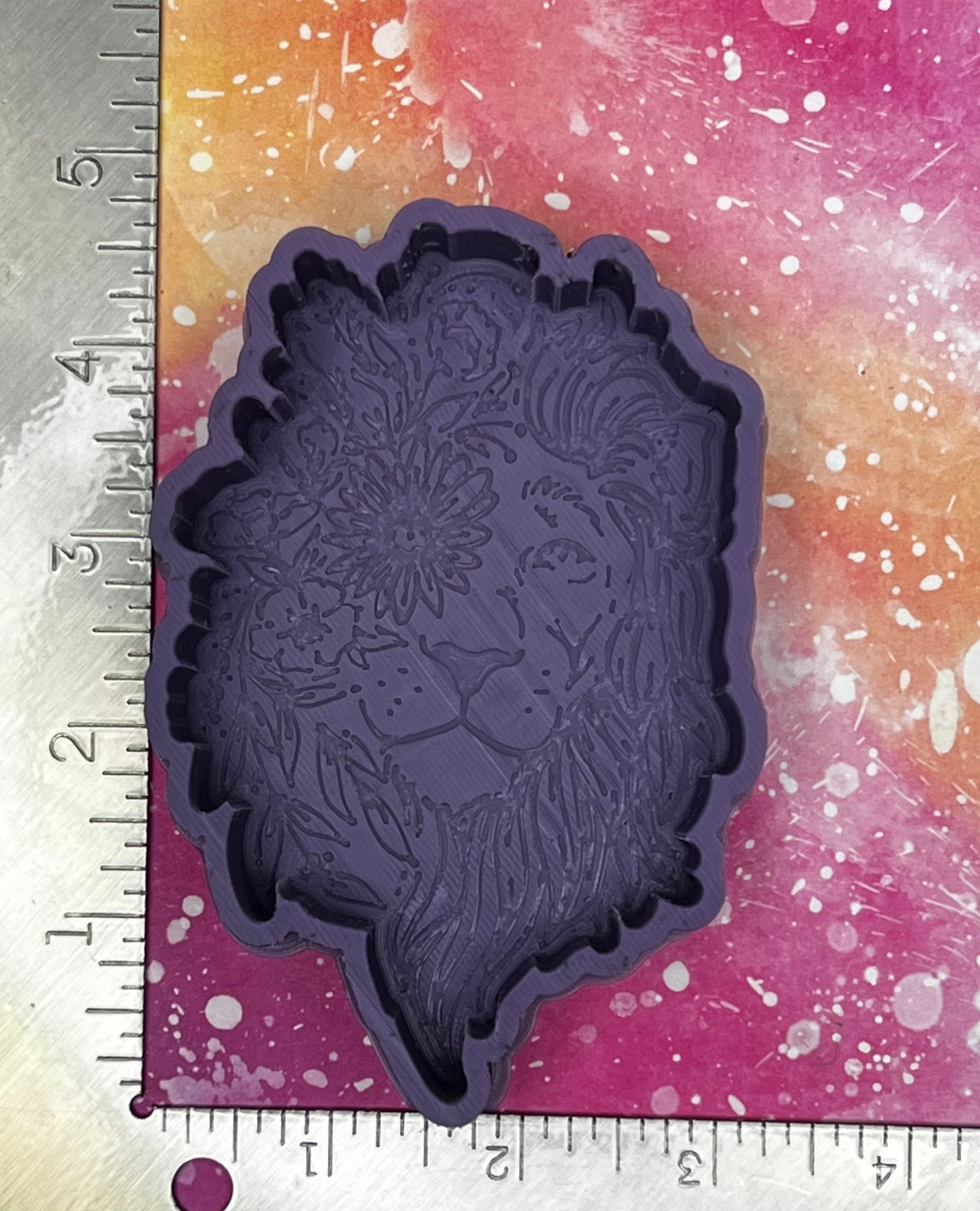 { lion w flowers } Silicone Mold
