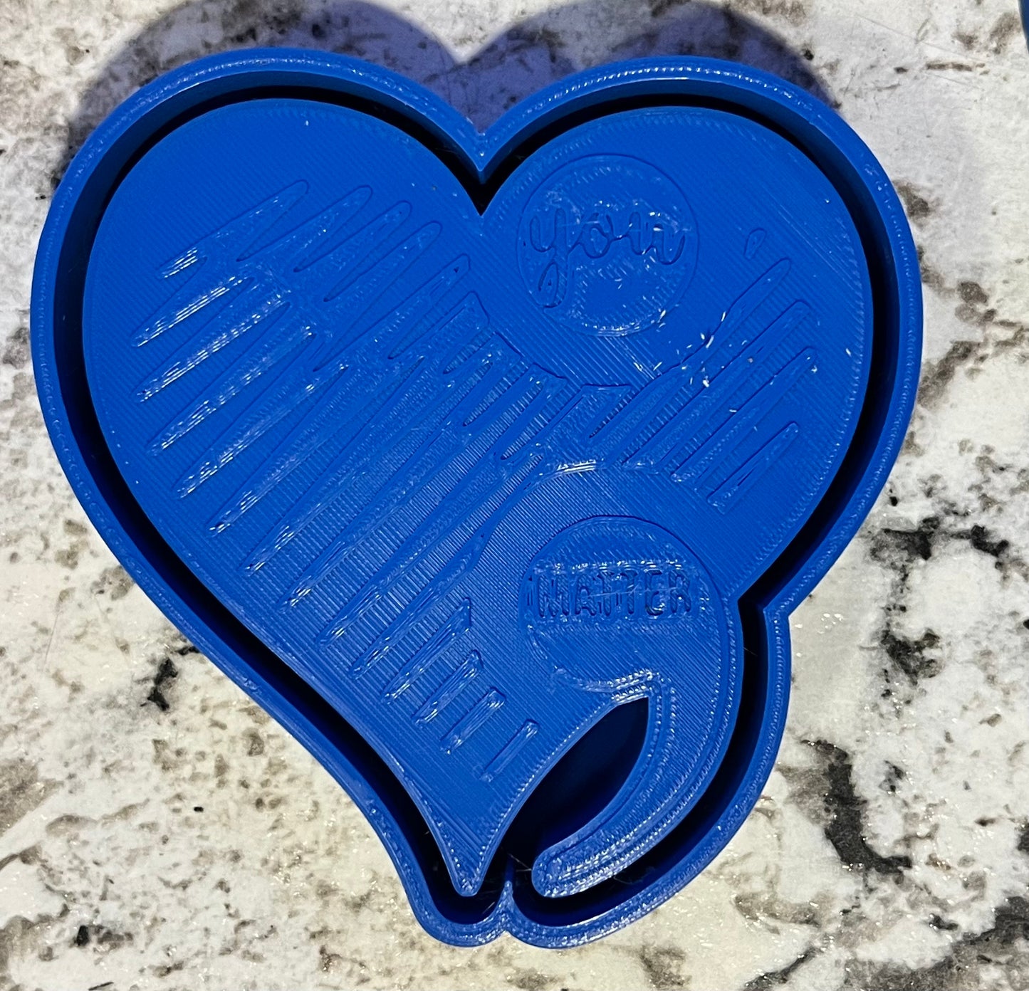 {heart w semicolons} Silicone Mold