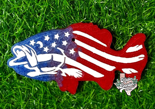 {American flag fish} Silicone Mold
