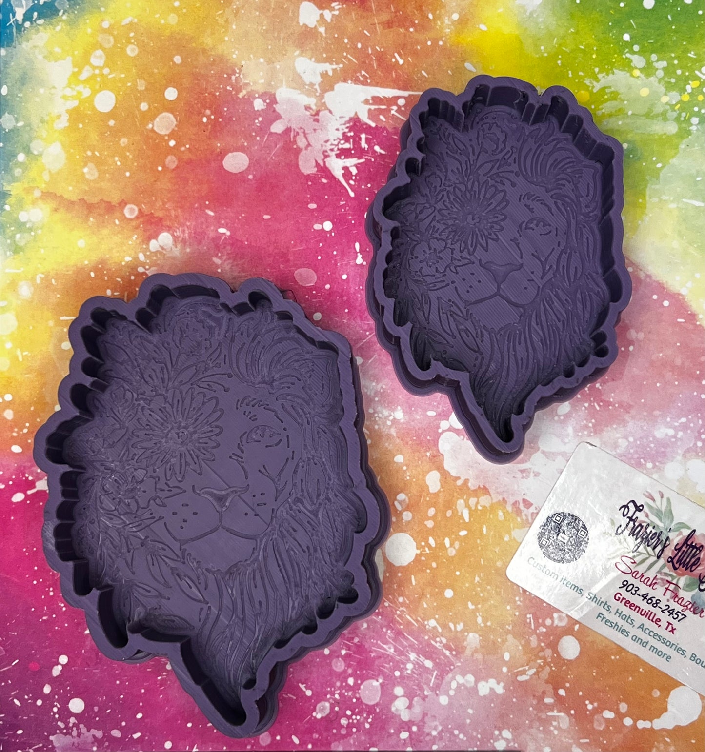{ lion w flowers } Silicone Mold