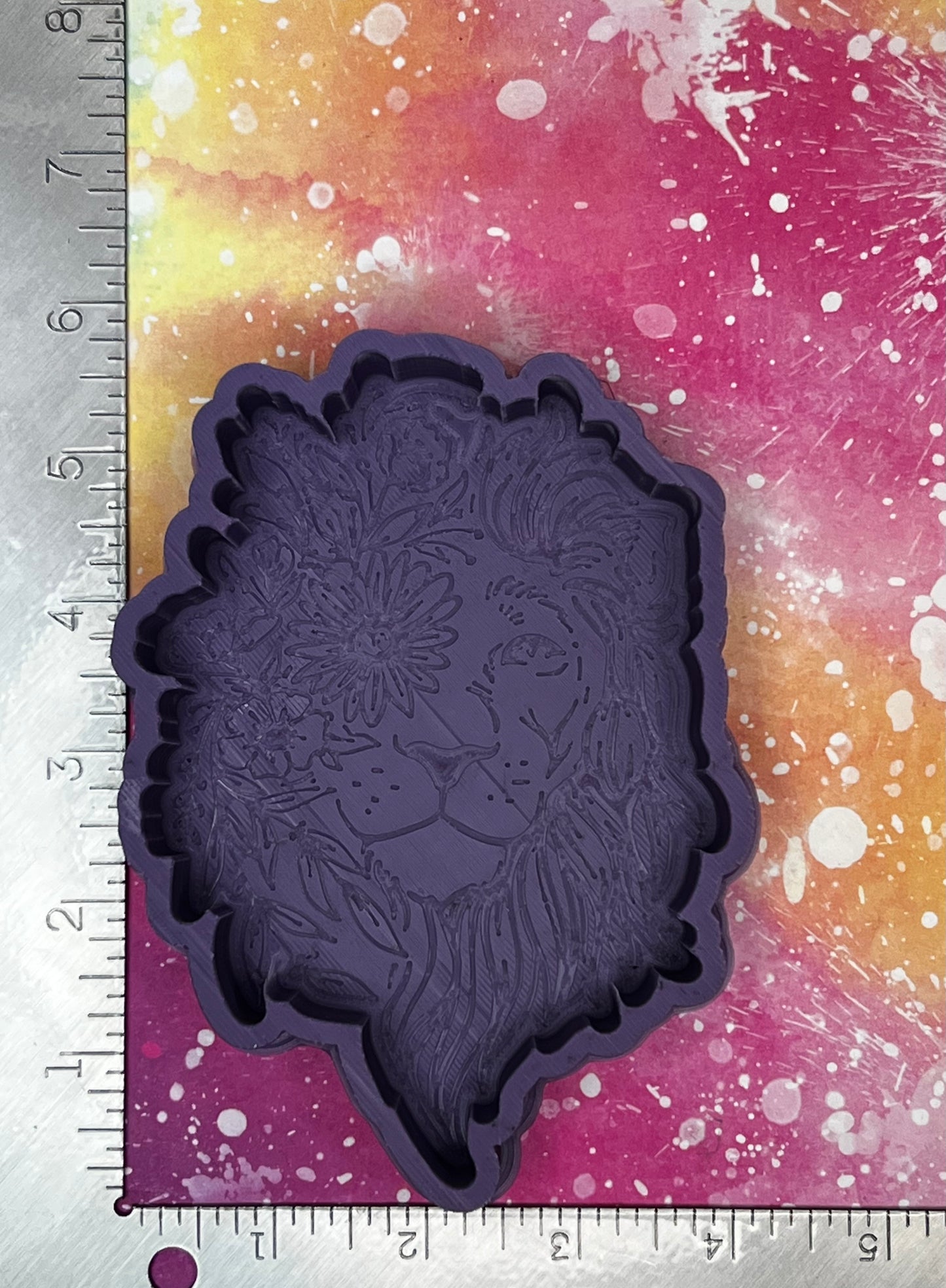 { lion w flowers } Silicone Mold