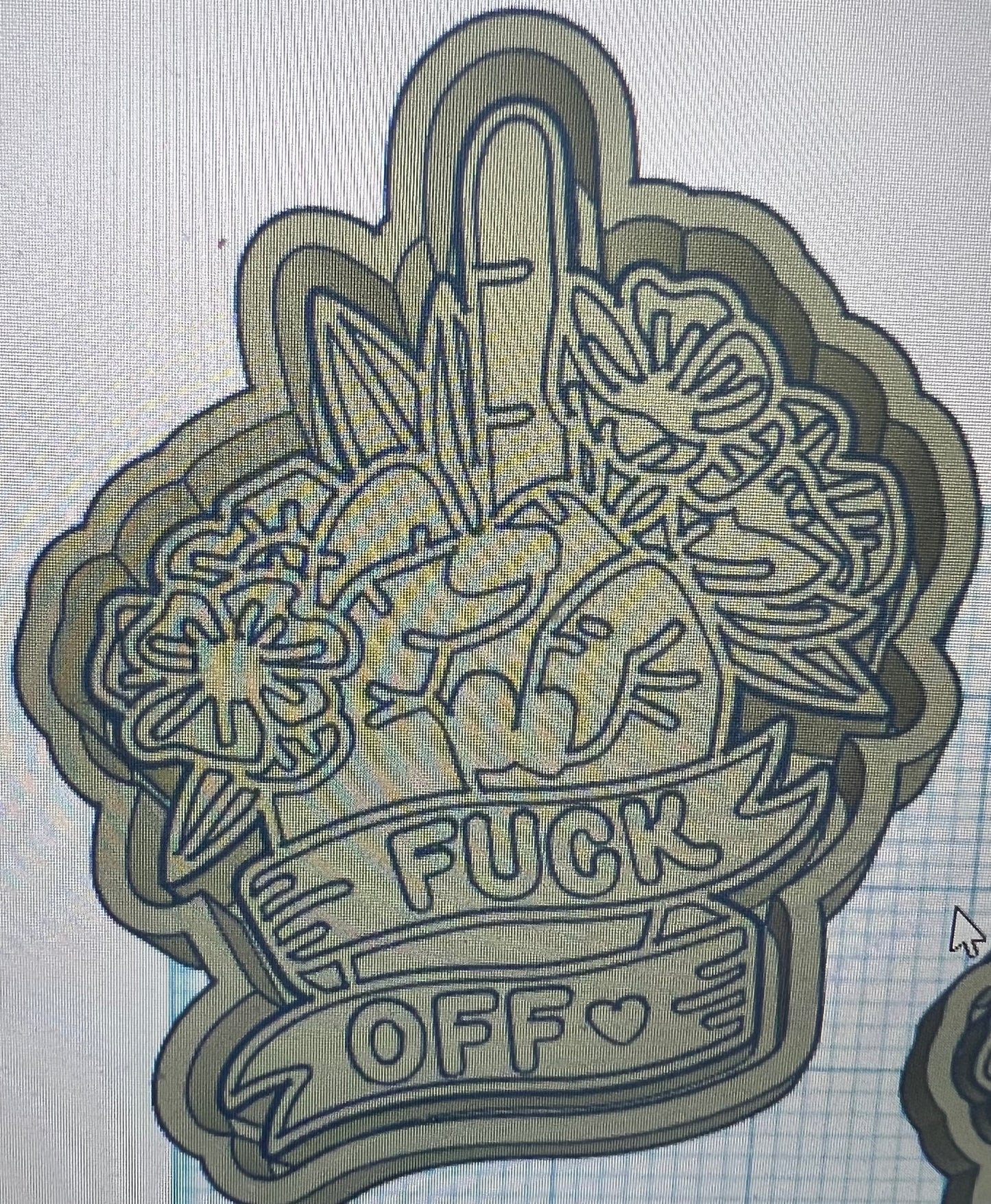 {fuck off hand/flower} Silicone Mold