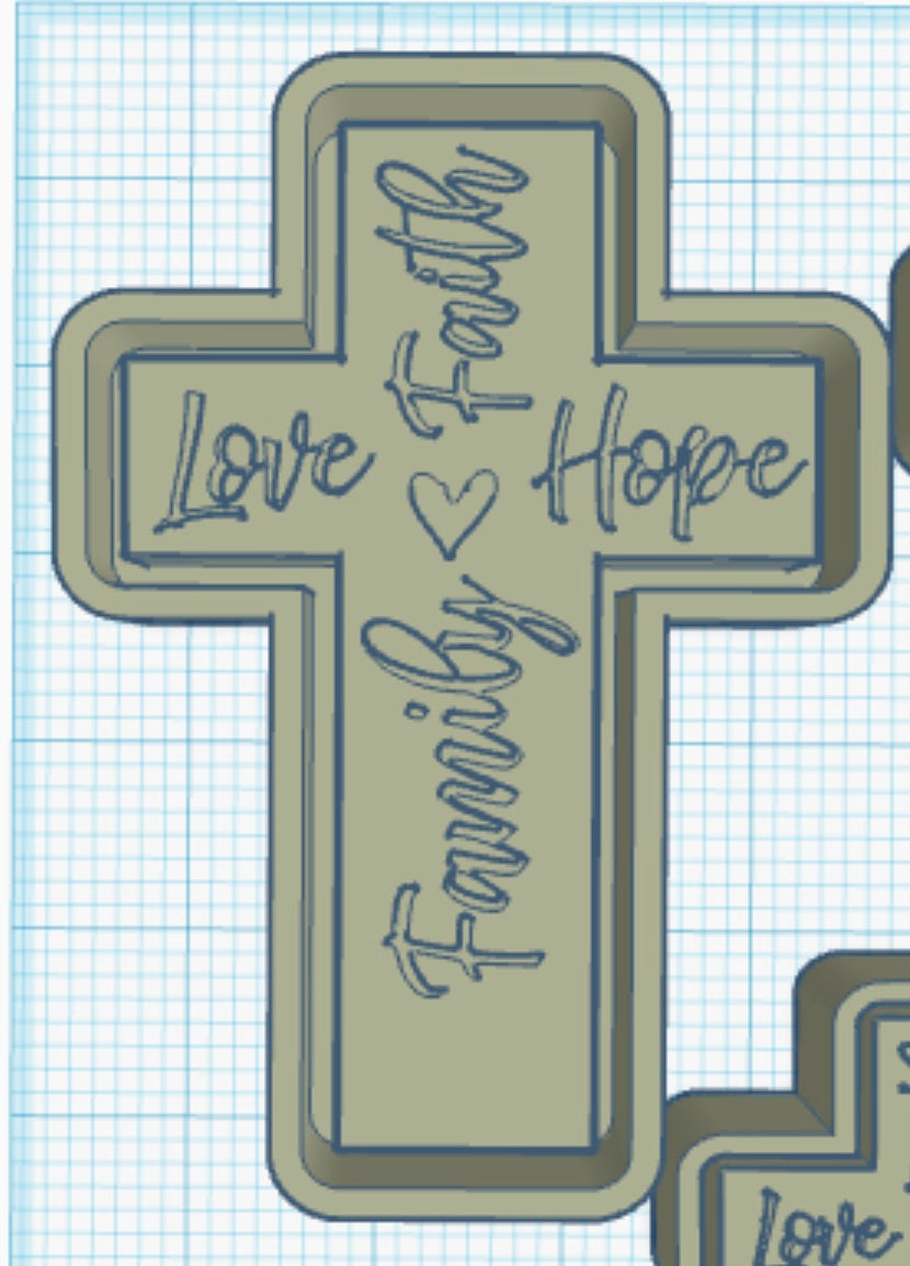 {hope, faith, family cross} Silicone Mold