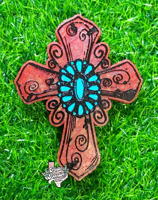 {turquoise cross} Silicone Mold