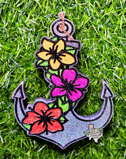 { anchor w flowers } Silicone Mold