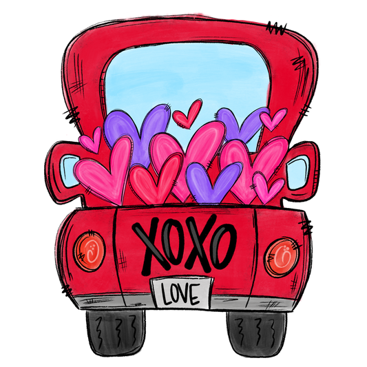 valentines blue truck cardstock