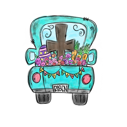 easter truck cardstock