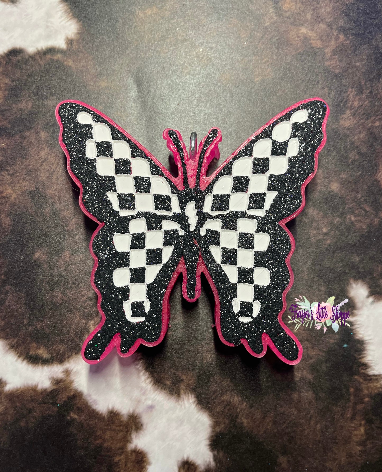 {Checkered Butterfly} Large Freshie