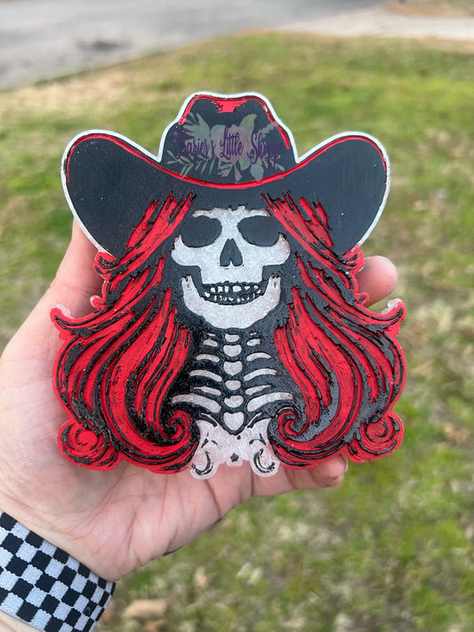 {Skelly Cowgirl 2} Large Freshie