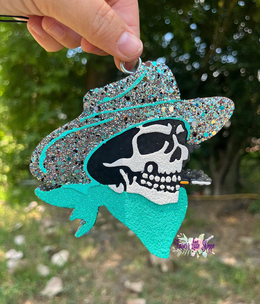 {Cowboy Skull w Bandana} Medium Freshie