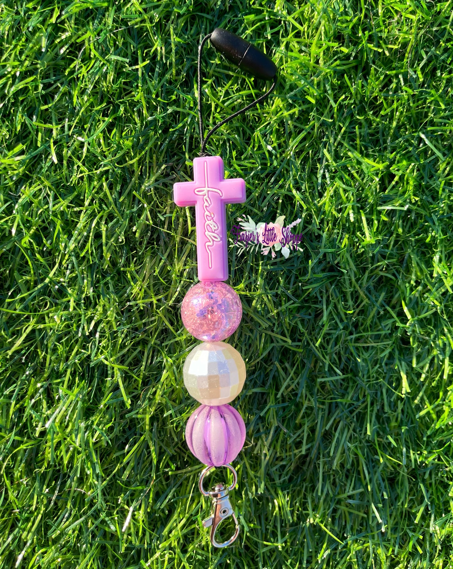 Lavender Faith Cross Freshie hanger