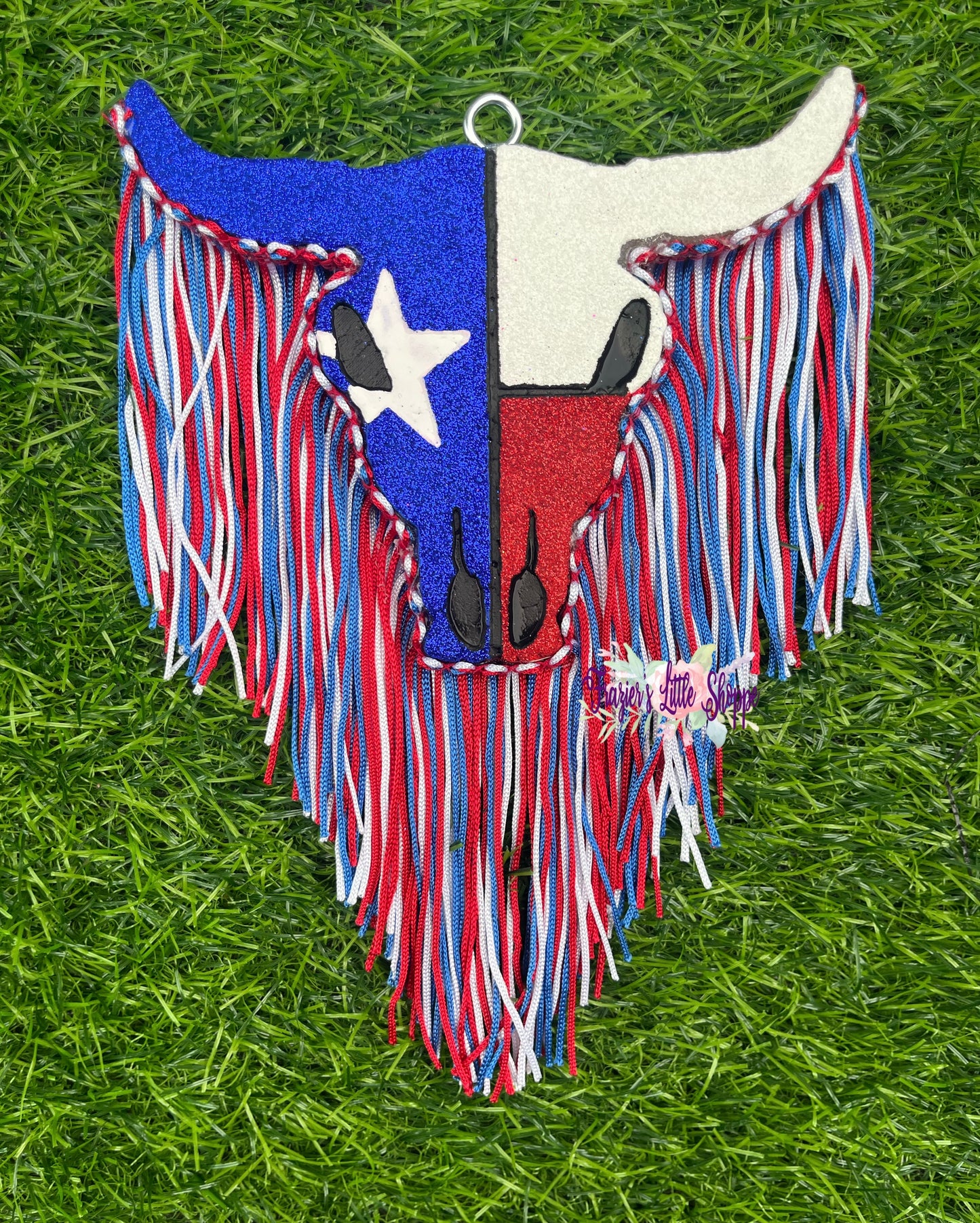 {Texas Flag Bull Skull} Small Medium Large Freshie Sizes