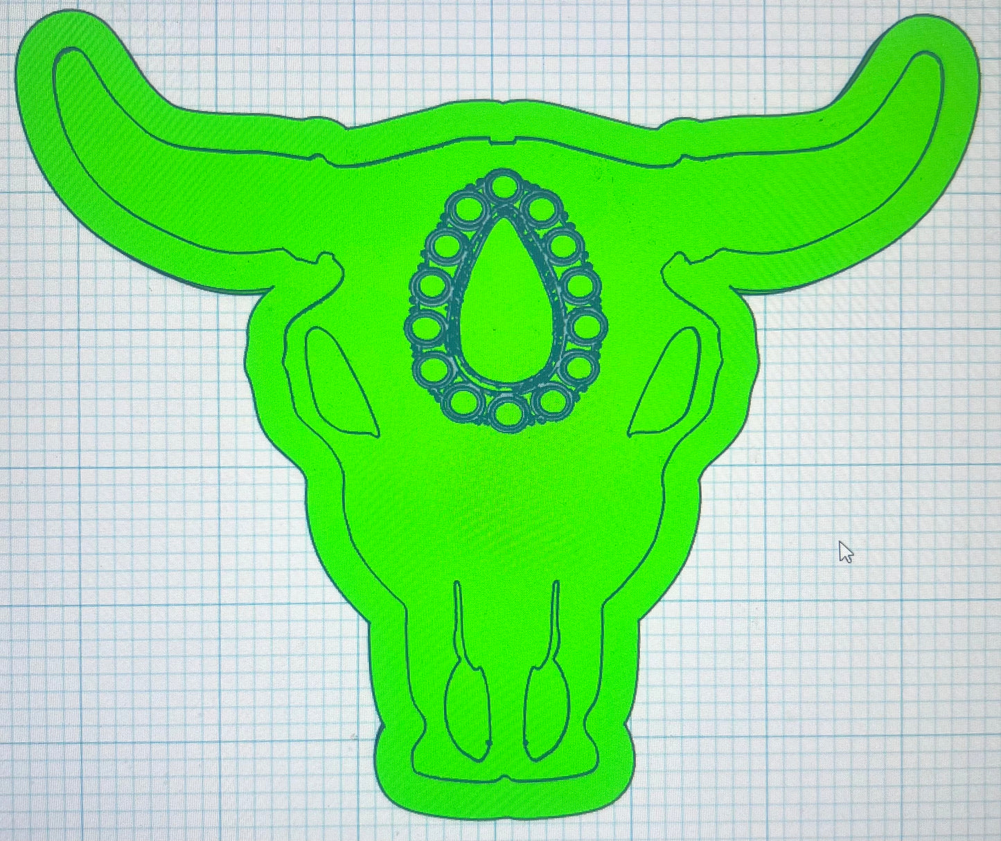 {XL bull skull with inserts} Silicone Mold