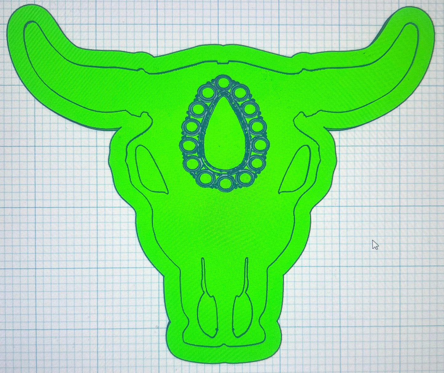 {Lg bull skull with inserts} Silicone Mold