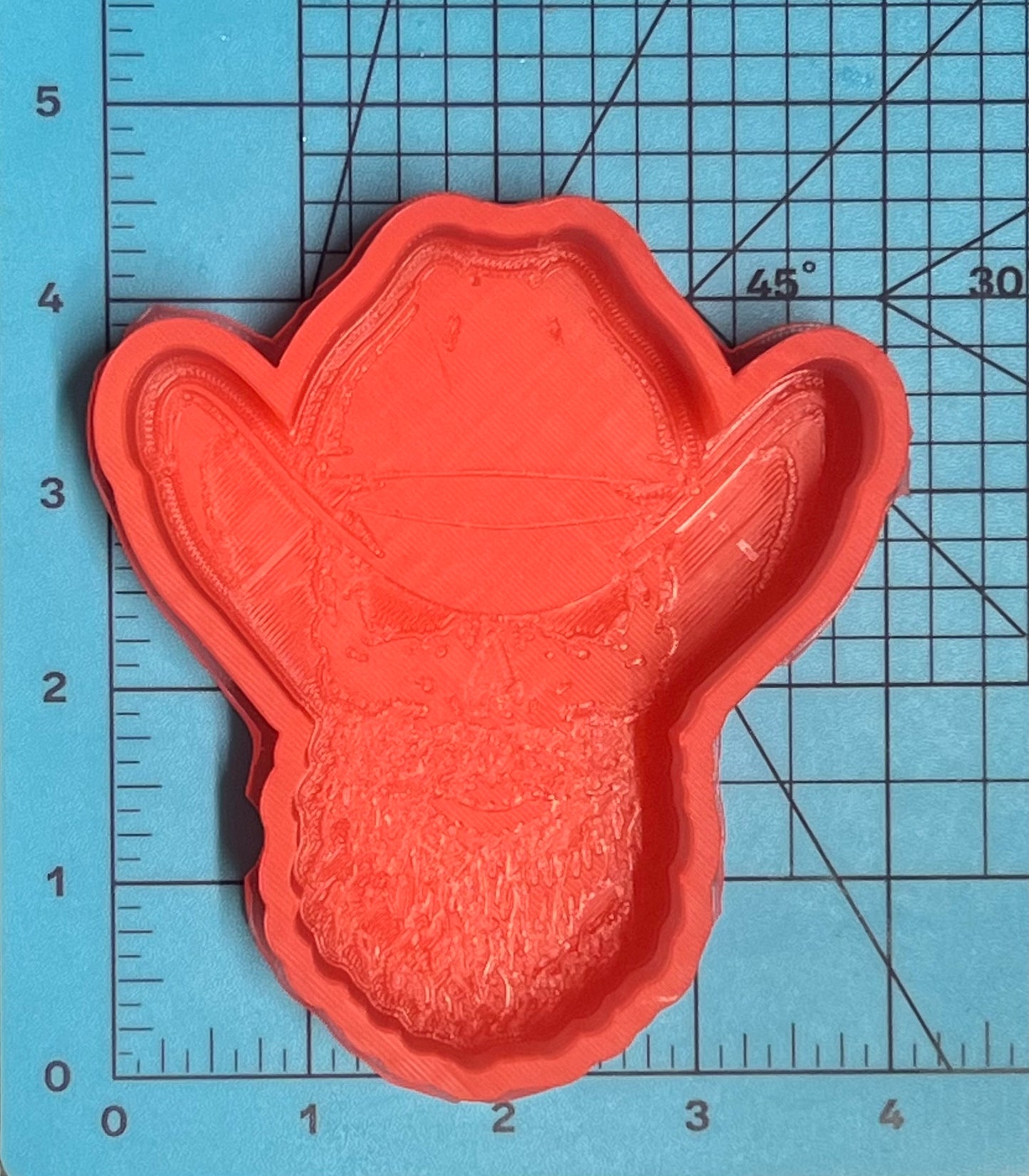 {cowboy bearded skull} Silicone Mold