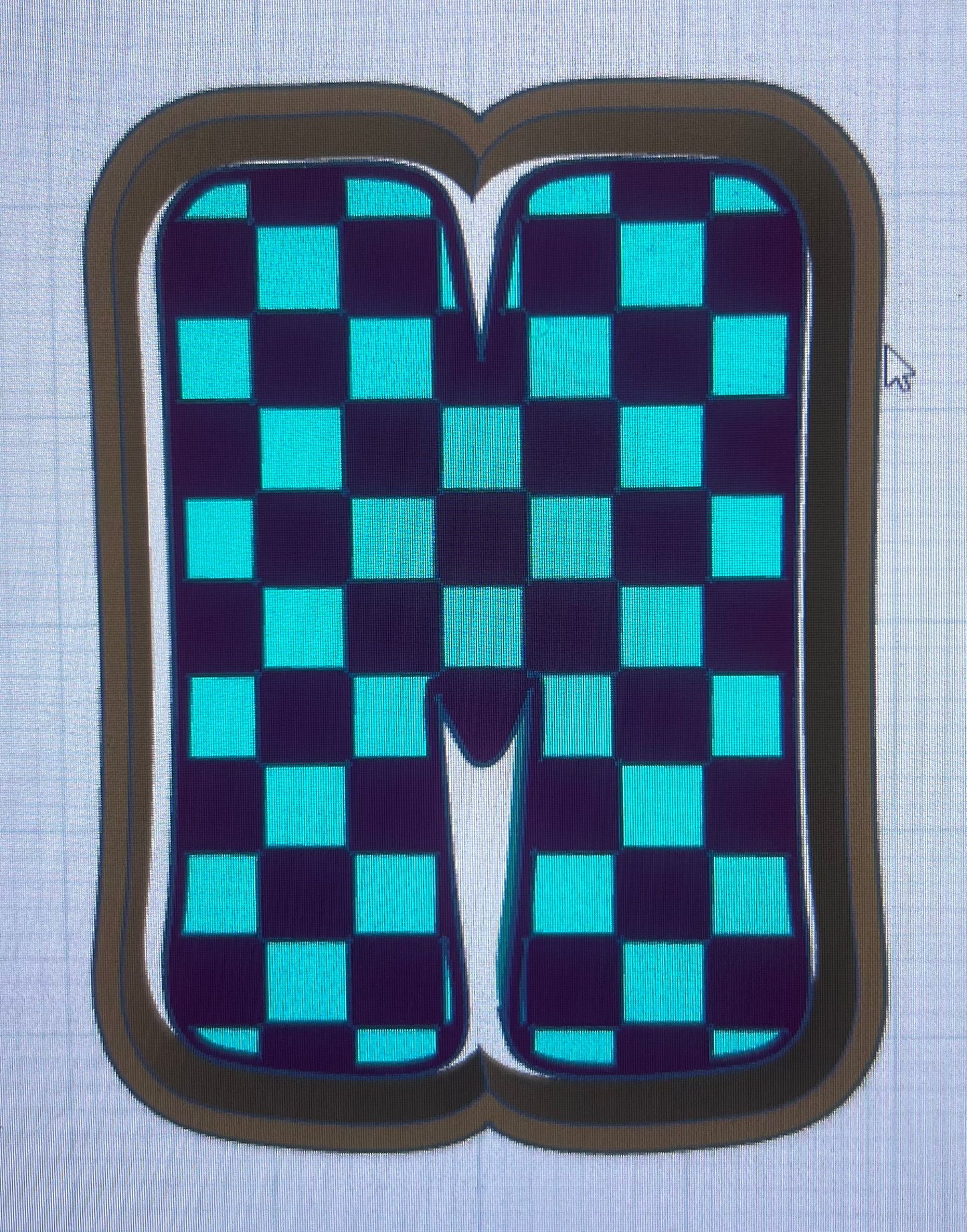 {Groovy checkered letters} Silicone Mold