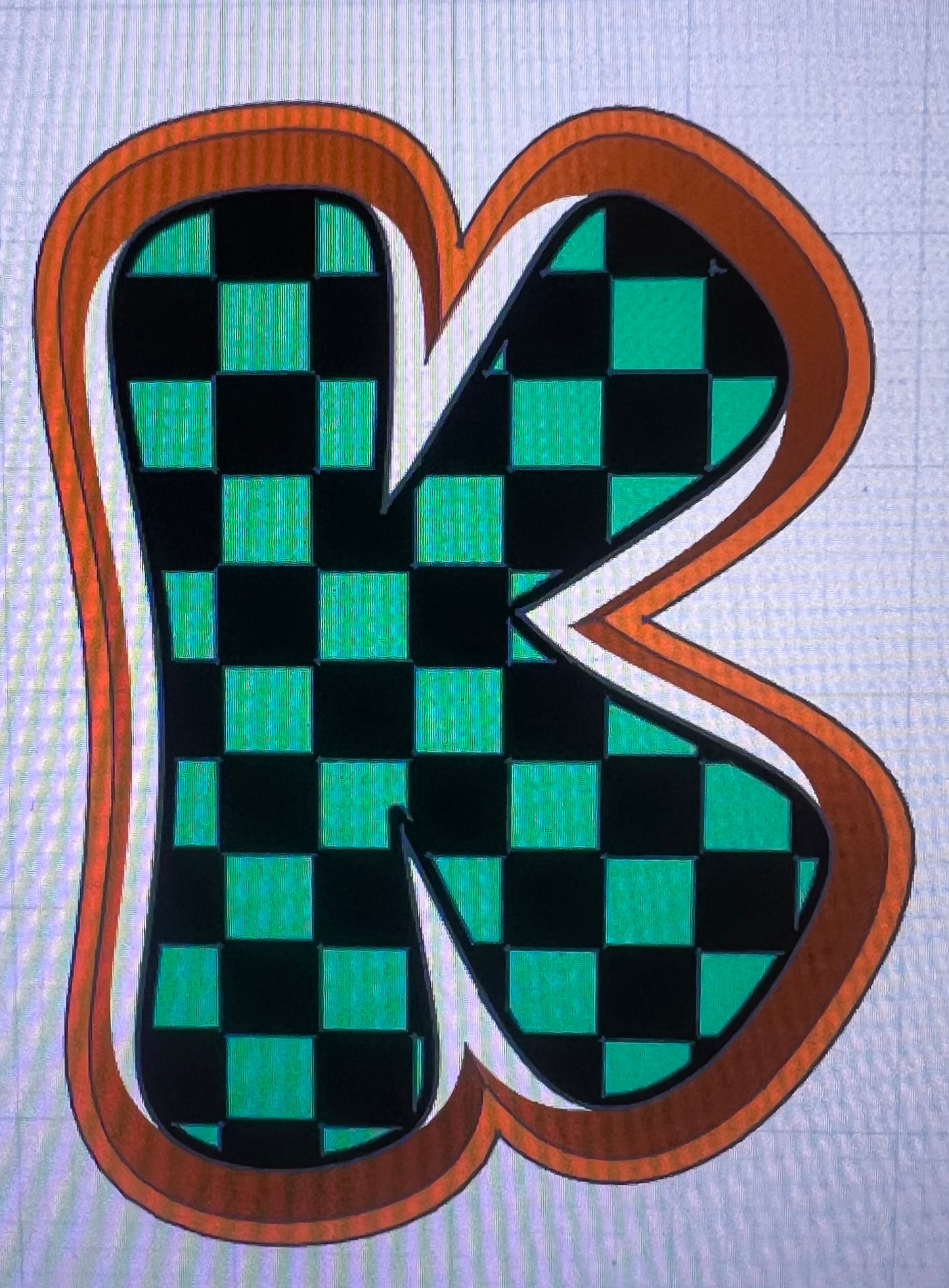 {Groovy checkered letters} Silicone Mold