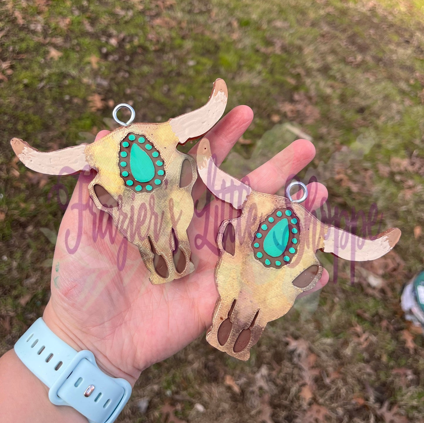 {Turquoise Stone Bull Skull} Small Medium Large Freshie Sizes