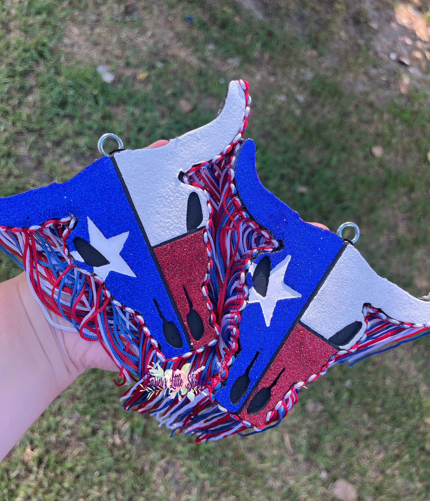 {Texas Flag Bull Skull} Small Medium Large Freshie Sizes