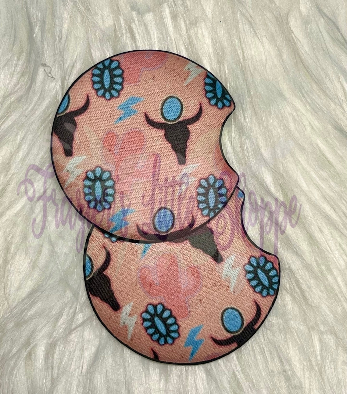 Pink Western car coasters