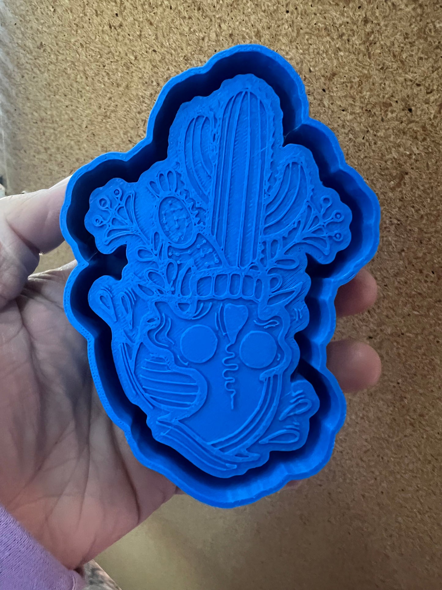 {skull with cactus} Silicone Mold