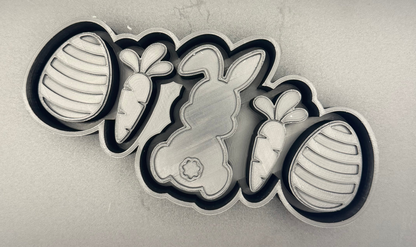 Rabbit carrot eggs charm set