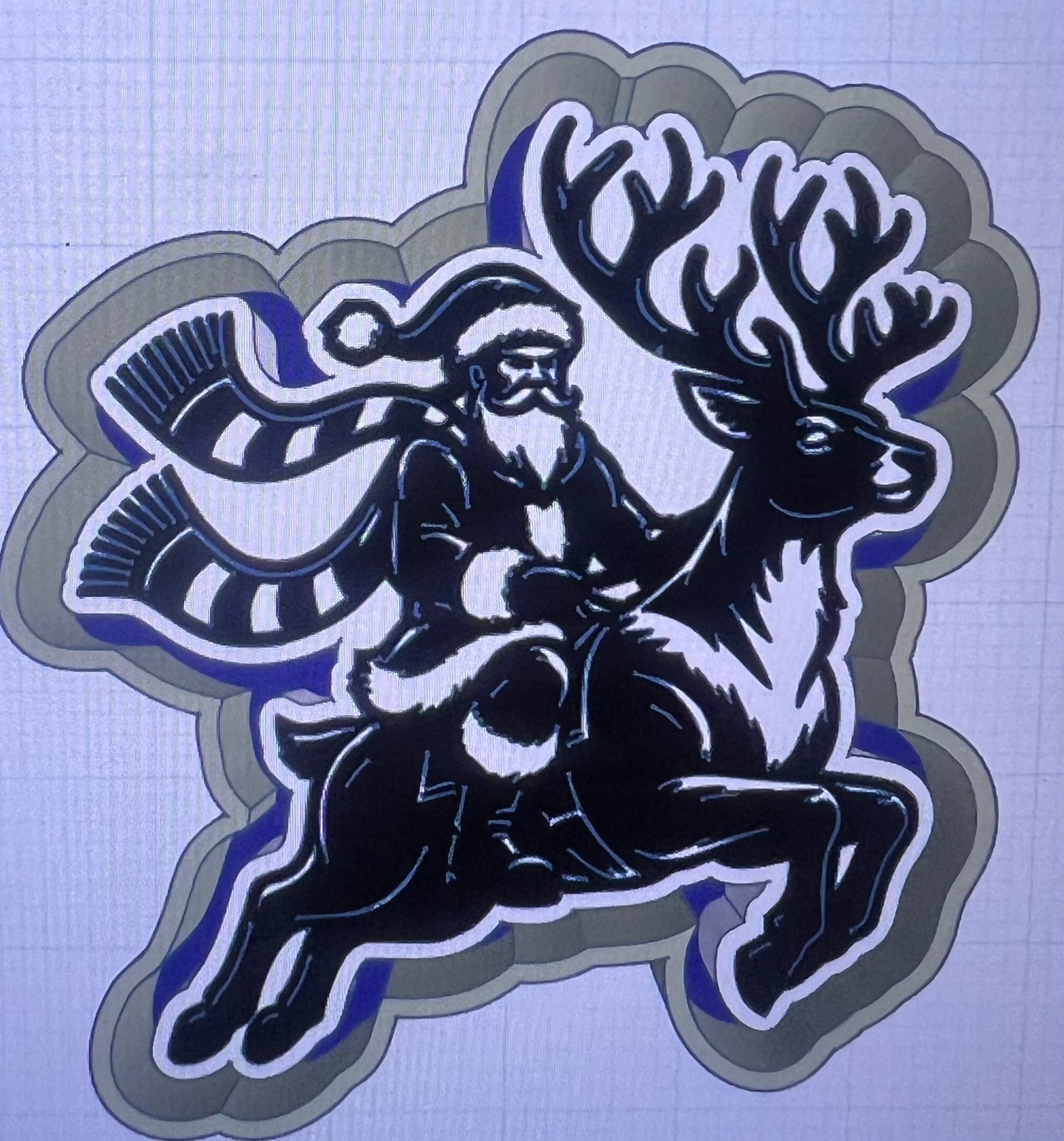 {Santa and Deer} Silicone Mold