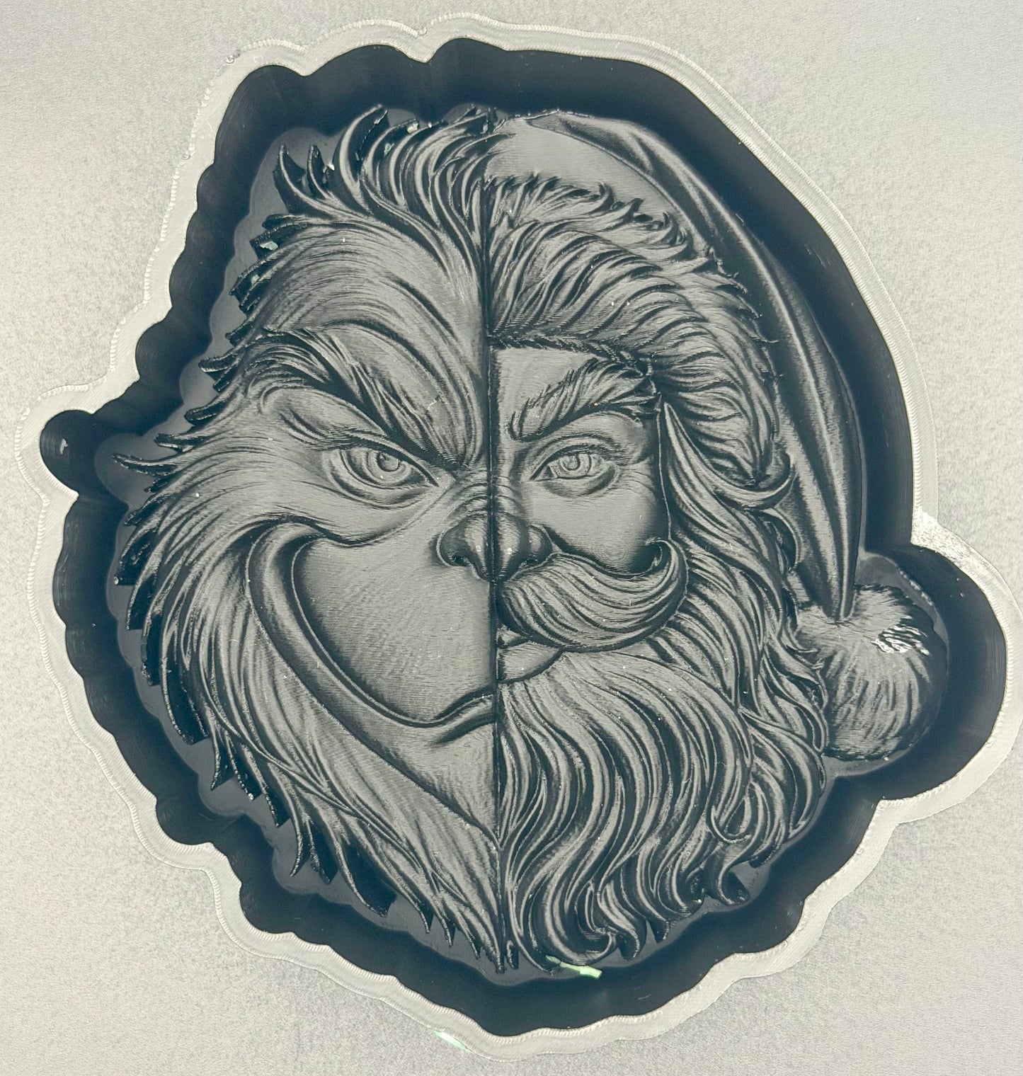 3D 2 faced santa