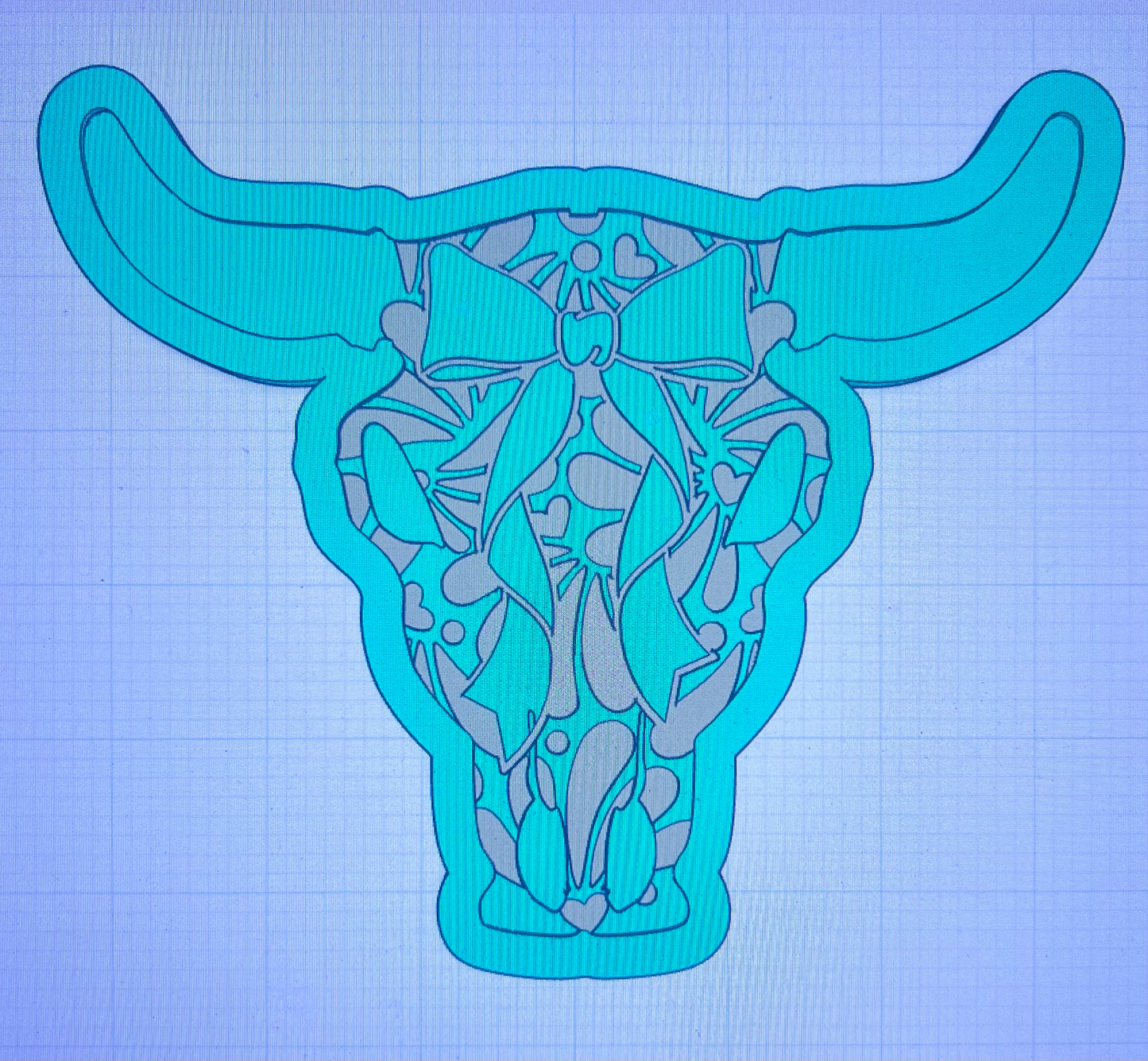 {Lg bull skull with inserts} Silicone Mold