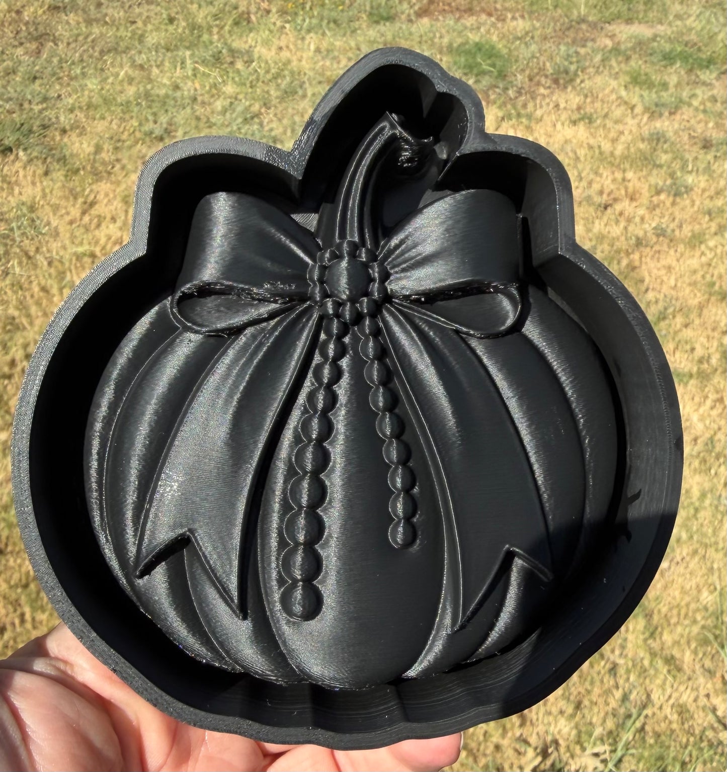 3D pumpkin w bow n pearls