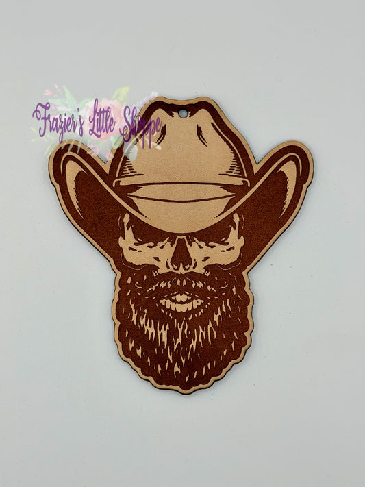 Cowboy skeleton leather freshie blank
