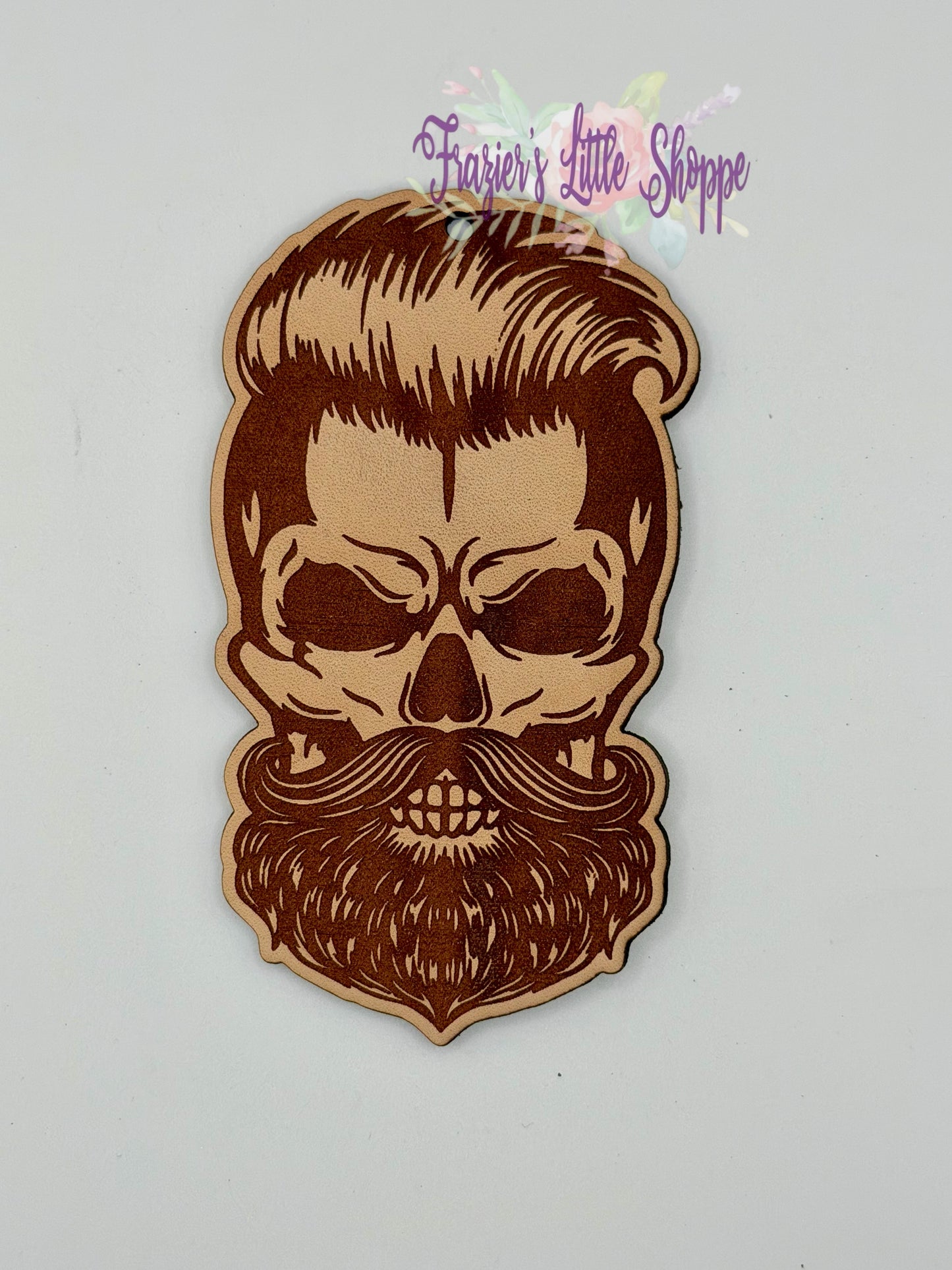 Bearded skull leather freshie blank