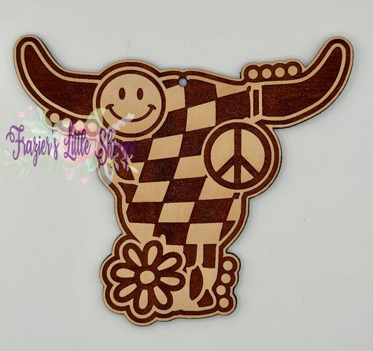 Groovy bull leather freshie blank