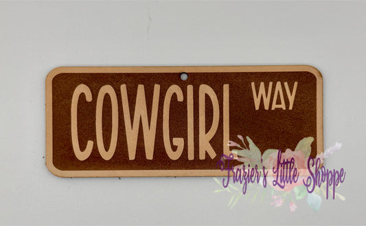 Cowgirl way leather freshie blank