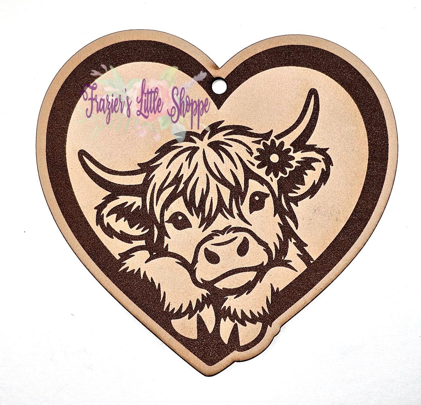 Heart highland leather freshie blank (unscented)
