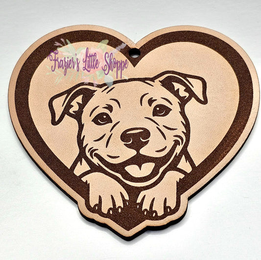 Heart pittie leather freshie blank (unscented)