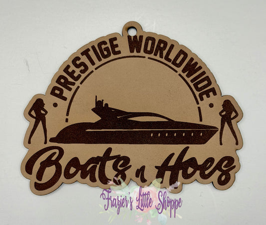 Boats and Hoes leather freshie blank (unscented)