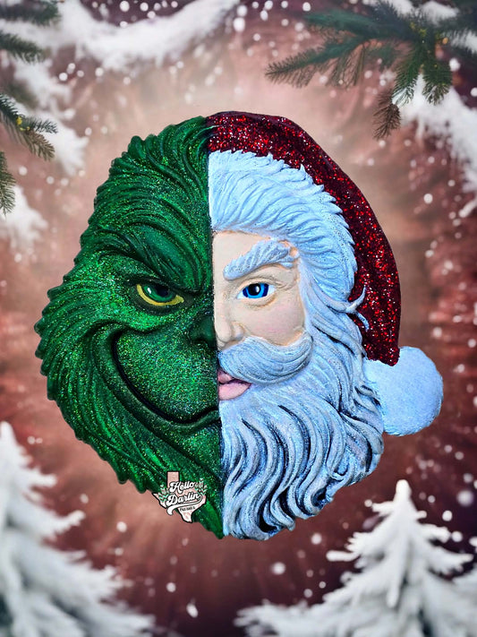 3D 2 faced santa