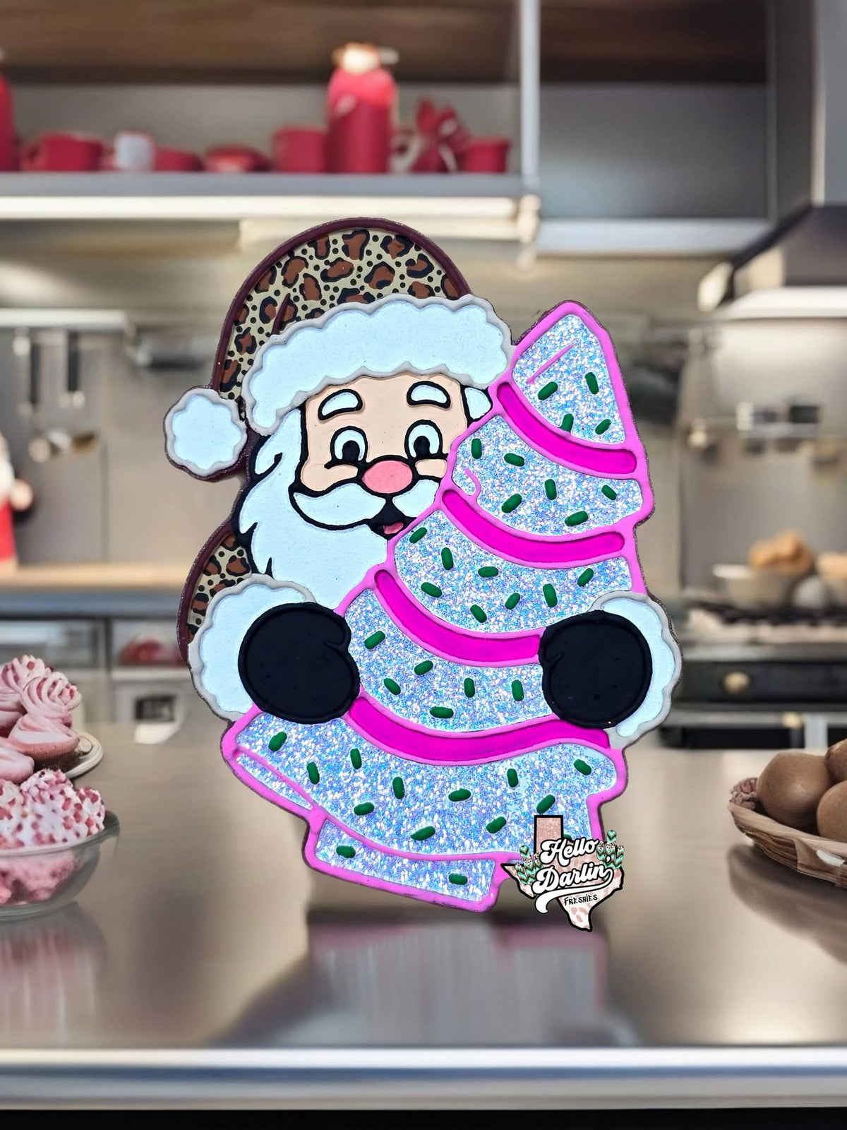 Santa and cake silicone mold