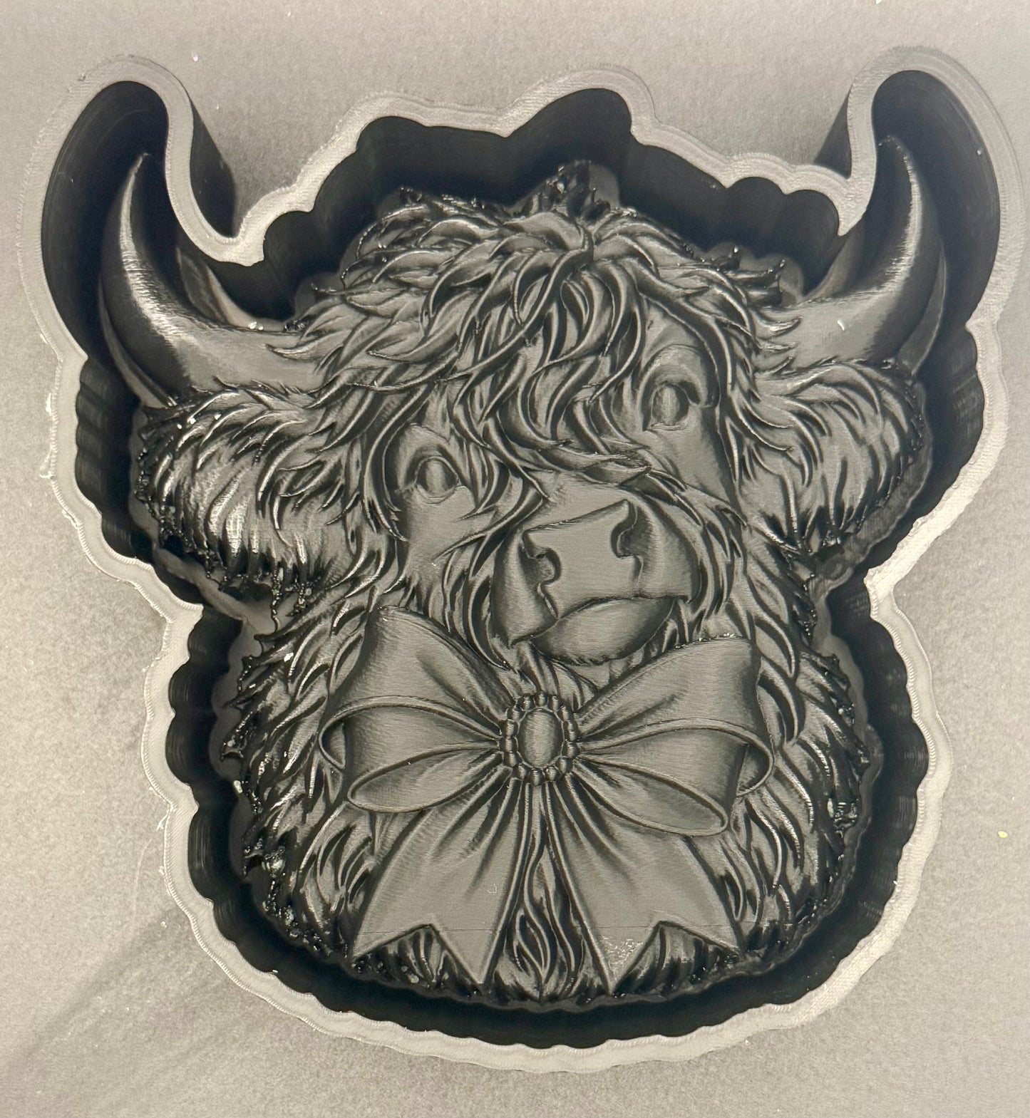 3d highland cow w neck bow