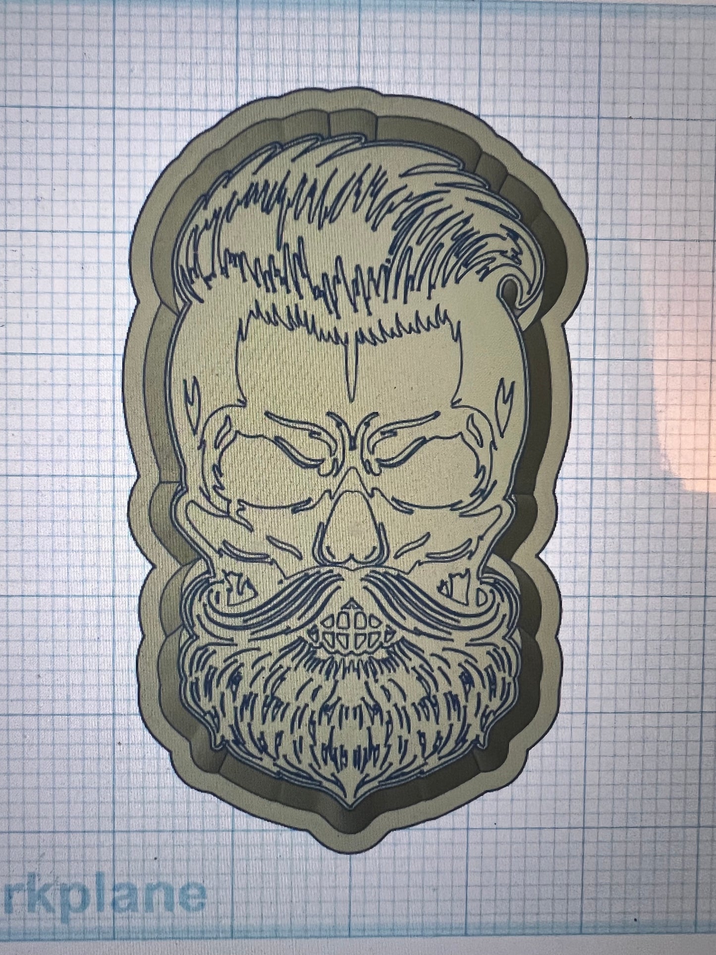 {bearded skull} Silicone Mold