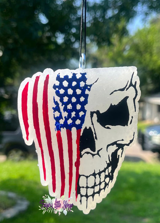 {American flag w skull} All Freshie Sizes