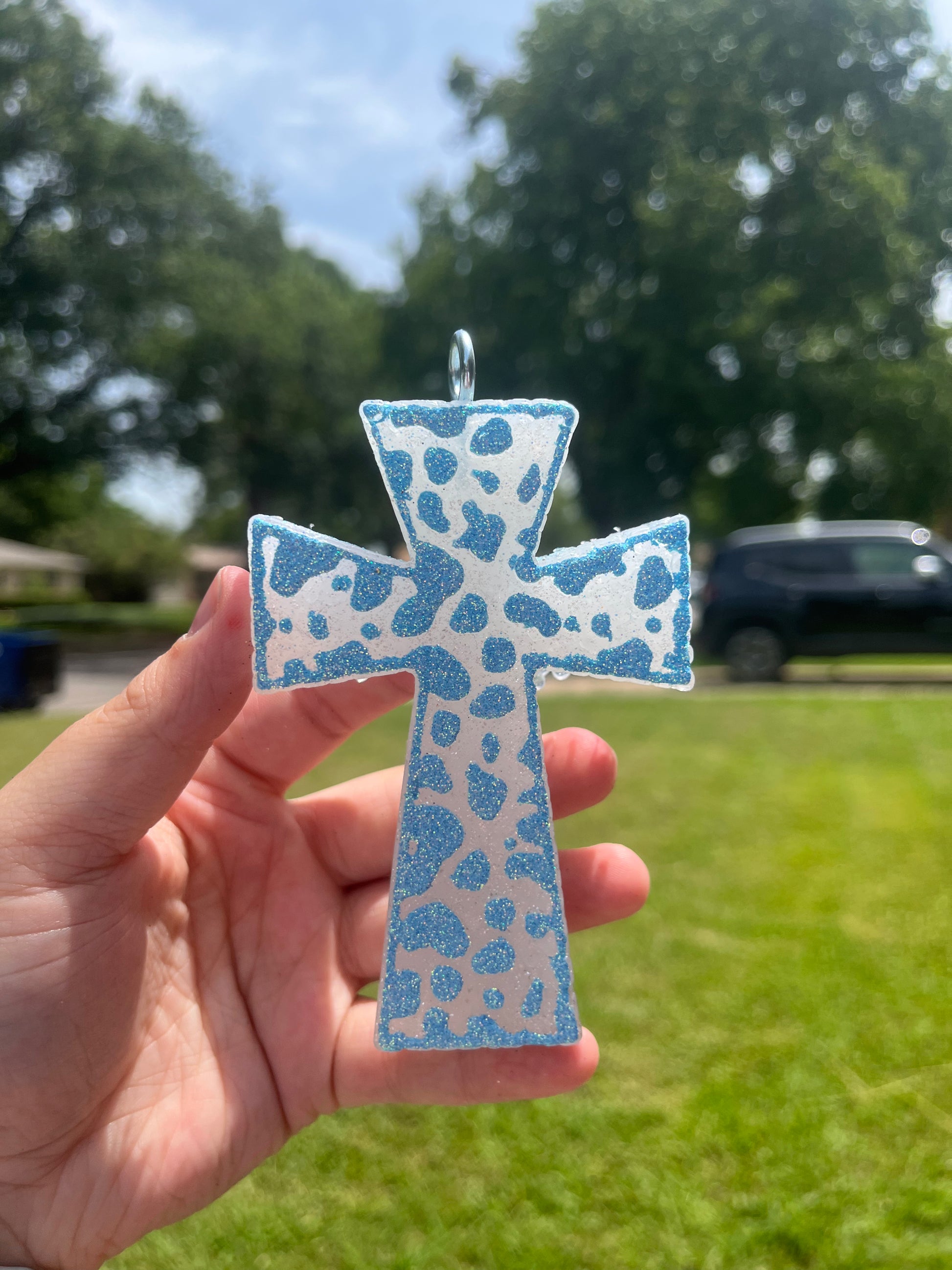 Hand Size Cross {cowprint cross} All Freshie Sizes – Frazier's Little Shoppe