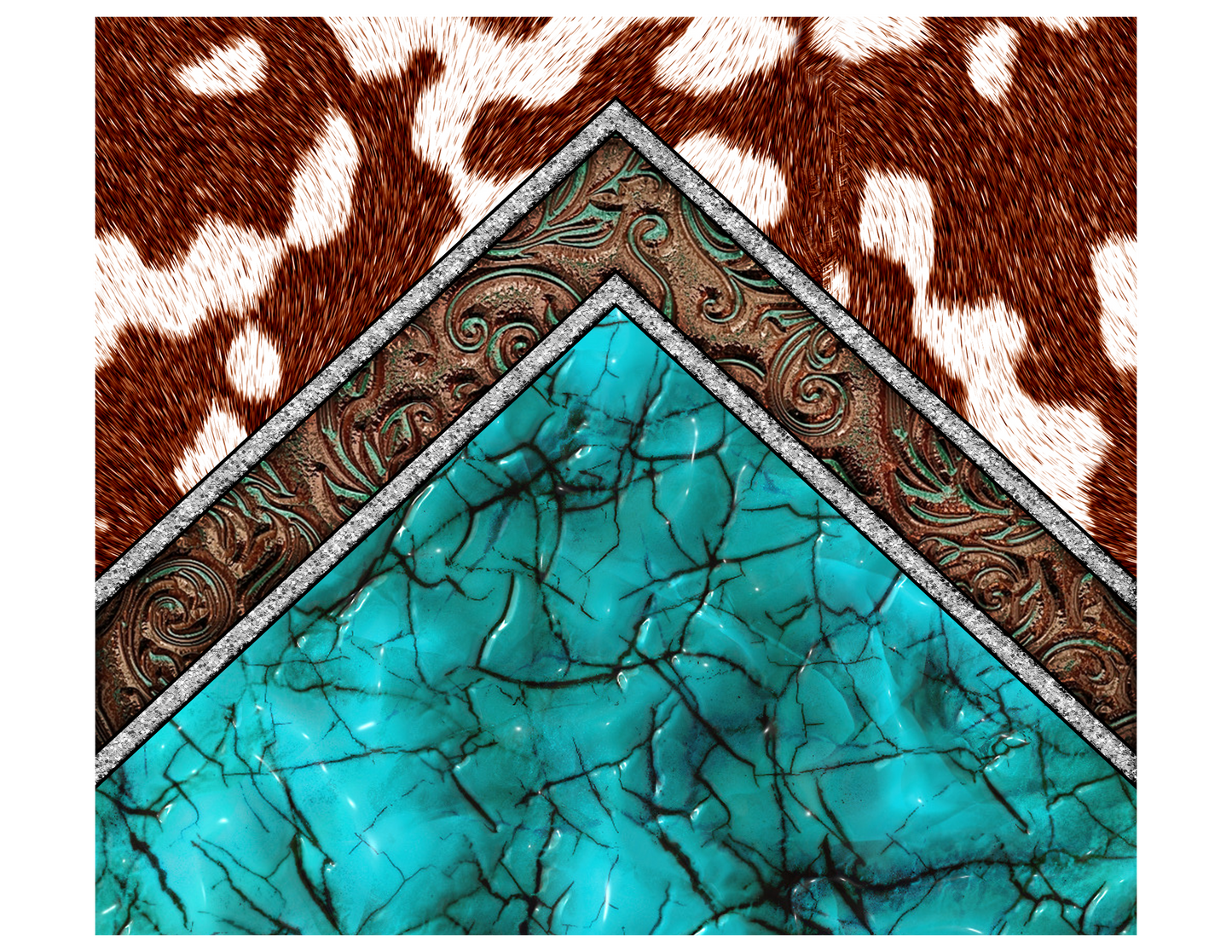 { Cowhide Turquoised  } Sublimation Tumblers