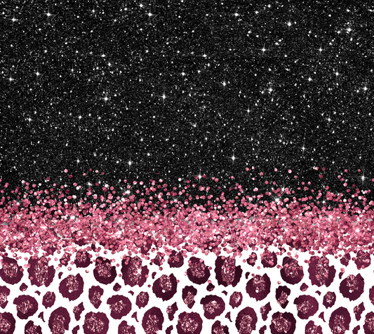 { Black/pink Leopard } Sublimation Tumblers