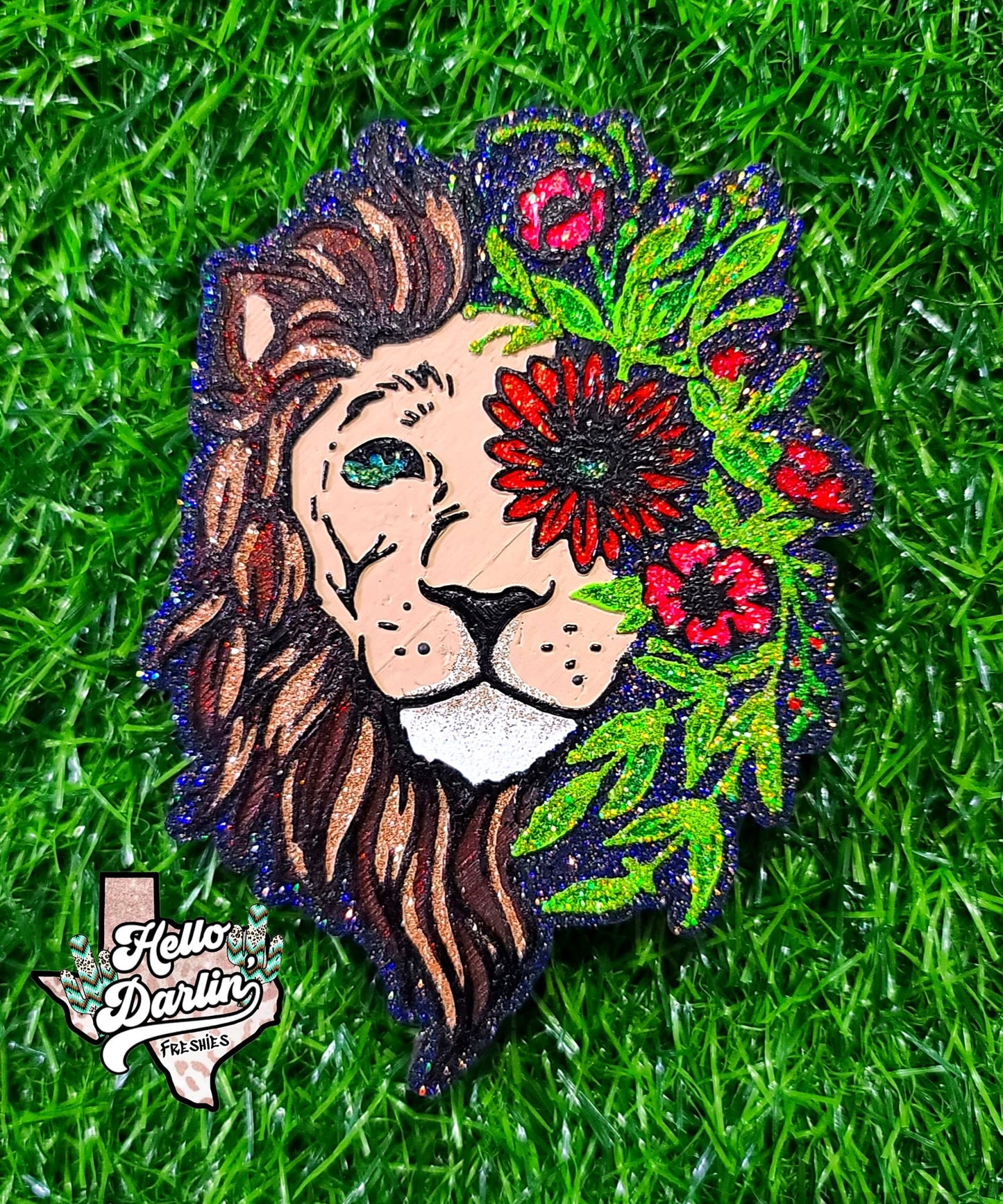 { lion w flowers } Silicone Mold